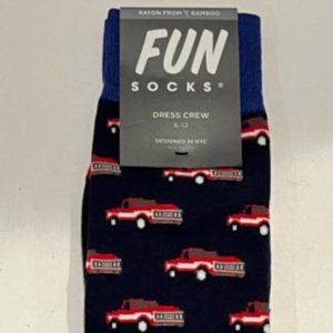 Men's Long Dress Socks Red Car Truck Dark Blue Size 6-12, NEW